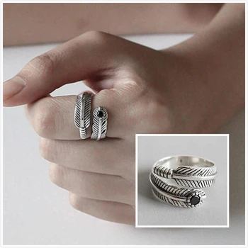 Wholesale Wedding Jewelry 925 Sterling Silver Feather Rings For Women Punk Style Luxury Adjustable Size Statement Ring
Wholesale Wedding Jewelry 925 Sterling Silver Feather Rings For Women Punk Style Luxury Adjustable Size Statement Ring