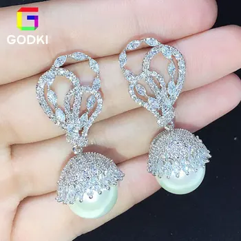 Imitation Pearl Wind Chimes Curtain Cubic Zirconia Women Engagement Drop Earrings
Imitation Pearl Wind Chimes Curtain Cubic Zirconia Women Engagement Drop Earrings