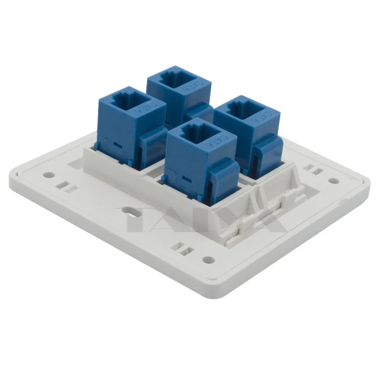 Сетевая настенная пластина RJ45 с 4 портами CAT6 | Электроника