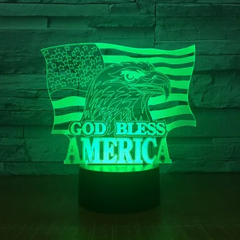 New God Bless America 7 Color Lamp 3D Led Night Lights for Kids Touch USB Table Lampara Lampe Baby Sleeping Nightlight
New God Bless America 7 Color Lamp 3D Led Night Lights for Kids Touch USB Table Lampara Lampe Baby Sleeping Nightlight