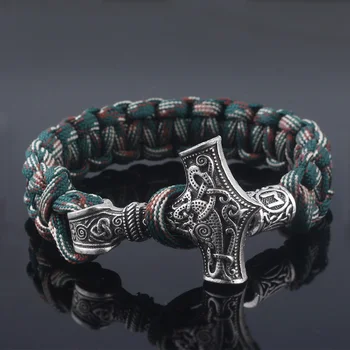 20PC Vantage Norse Viking men Bracelets Thor Mjolnir Hammer Paracord Amulet Rune Knot Bangles Cosplay Jewelry Men Women
20PC Vantage Norse Viking men Bracelets Thor Mjolnir Hammer Paracord Amulet Rune Knot Bangles Cosplay Jewelry Men Women