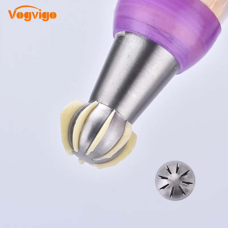 VOGVIGO Stainless Steel Torch Flower Ball Nozzle Russian Tips Icing Piping Nozzle Cake Decorating Tools Cream Mouth Baking Tool
VOGVIGO Stainless Steel Torch Flower Ball Nozzle Russian Tips Icing Piping Nozzle Cake Decorating Tools Cream Mouth Baking Tool
