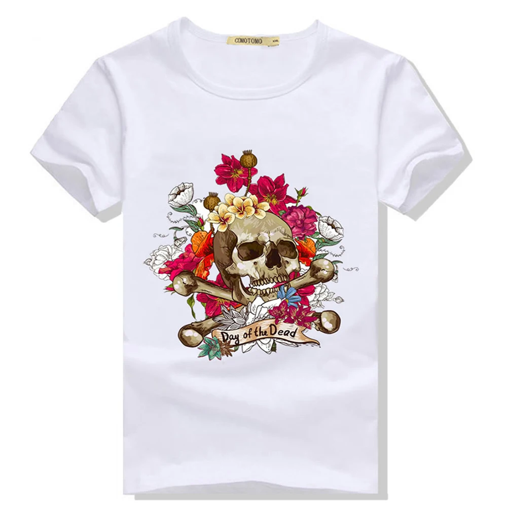 Skull Tshirt Men Short Sleeve Mens T Shirts Fashion 2017 Summer Cool Flower Tete De Mort Homme De Marque
Skull Tshirt Men Short Sleeve Mens T Shirts Fashion 2017 Summer Cool Flower Tete De Mort Homme De Marque