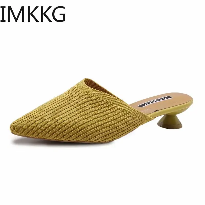 Women Fashion Casual Pointed Toe Female Mujer Lady Woman Half Mules Slippers Med Stilettos Heels Loafers Slides Shoes F90083
Women Fashion Casual Pointed Toe Female Mujer Lady Woman Half Mules Slippers Med Stilettos Heels Loafers Slides Shoes F90083