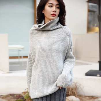 Lazy Sweater Women Mohair Wool Blending Solid Knitted Turtleneck Drop-shoulder 3 Colors Knitwear Ladies 2018 New Fashion Style
Lazy Sweater Women Mohair Wool Blending Solid Knitted Turtleneck Drop-shoulder 3 Colors Knitwear Ladies 2018 New Fashion Style