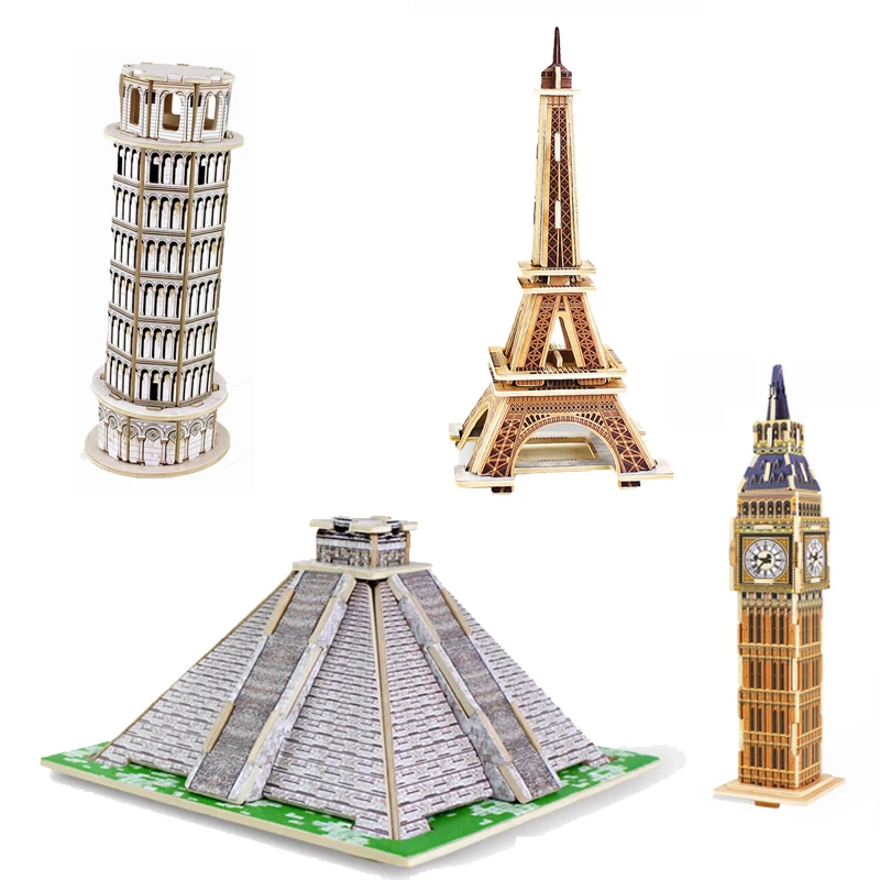 Wooden toys 3D Building blocks Toys Famous building Big Ben Eiffel Tower pyramids Souvenir Toys for children learning toys
Wooden toys 3D Building blocks Toys Famous building Big Ben Eiffel Tower pyramids Souvenir Toys for children learning toys