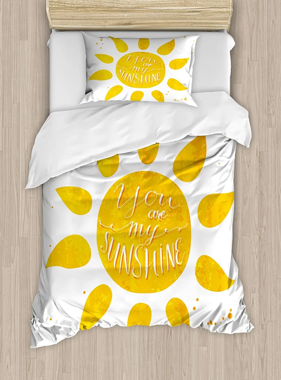 Quote Duvet Cover Set Sunshine Stylized Lettering with Grungy Effects Featured Better Half Abstract Artistic 4 Piece Bedding Set
Quote Duvet Cover Set Sunshine Stylized Lettering with Grungy Effects Featured Better Half Abstract Artistic 4 Piece Bedding Set