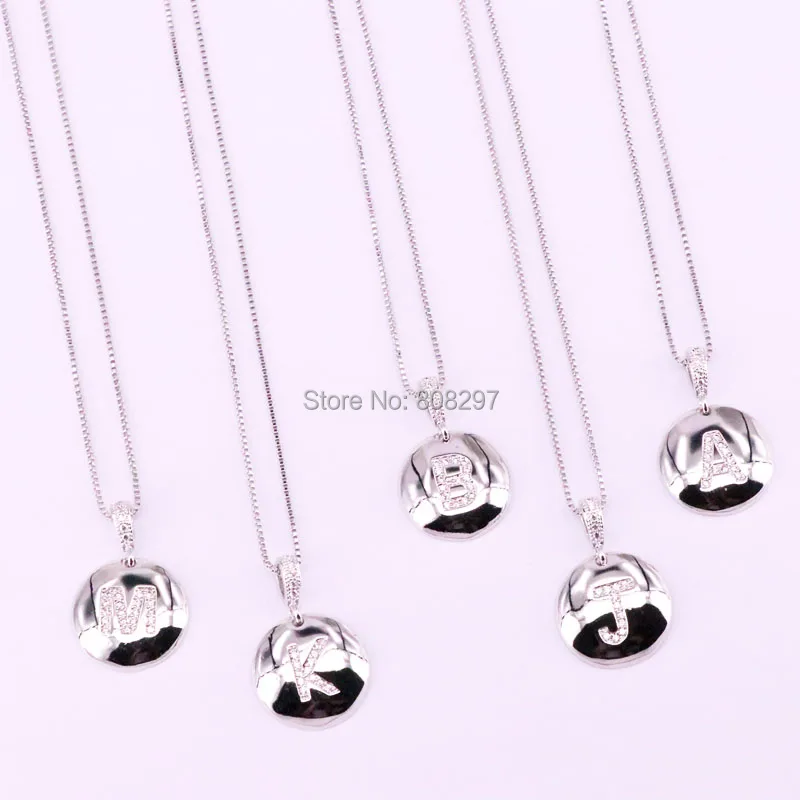 10Pcs Dark Silver Color Micro Pave CZ Round Letter Pendant Necklace A to Z 26 Alphabet Letters Necklace
10Pcs Dark Silver Color Micro Pave CZ Round Letter Pendant Necklace A to Z 26 Alphabet Letters Necklace