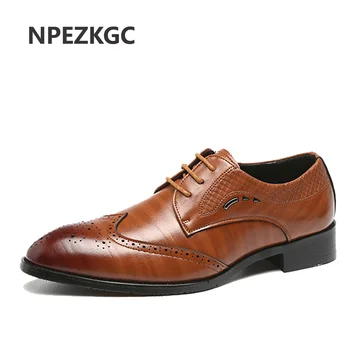 NPEZKGC Luxury Designer Formal Men Dress Shoes Genuine Leather Classic Brogue Shoes Flats Oxfords For Wedding Office Business 
NPEZKGC Luxury Designer Formal Men Dress Shoes Genuine Leather Classic Brogue Shoes Flats Oxfords For Wedding Office Business