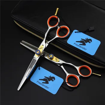 

Freelander 6" Finger Ring Cutting Thinning Styling Tool Hair Scissors Stainless Steel Salon Hairdressing Shears Sharp Blades