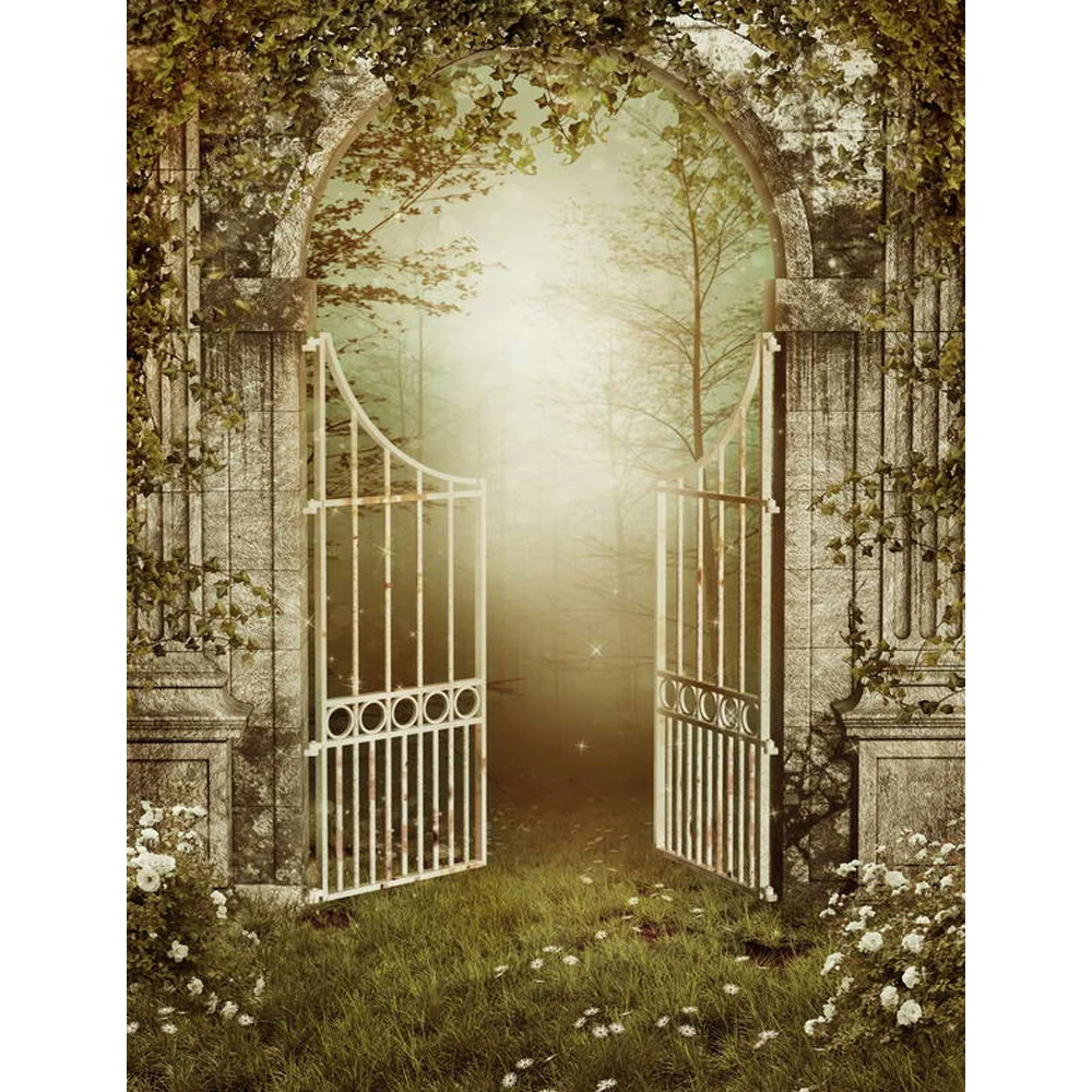 Mysterious Forest Backdrop Arch Door Iron Gate Printed White Flowers Newborn Baby Shower Props Kids Halloween Photo Backgrounds
Mysterious Forest Backdrop Arch Door Iron Gate Printed White Flowers Newborn Baby Shower Props Kids Halloween Photo Backgrounds