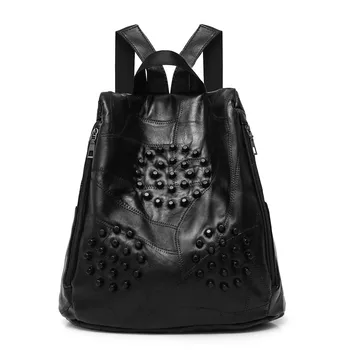2019 Black Soft Leather Backpacks For Girls Sac a Dos Vintage Rivet Backpack Women Designer High Quality Ladies Bagpack Preppy
2019 Black Soft Leather Backpacks For Girls Sac a Dos Vintage Rivet Backpack Women Designer High Quality Ladies Bagpack Preppy