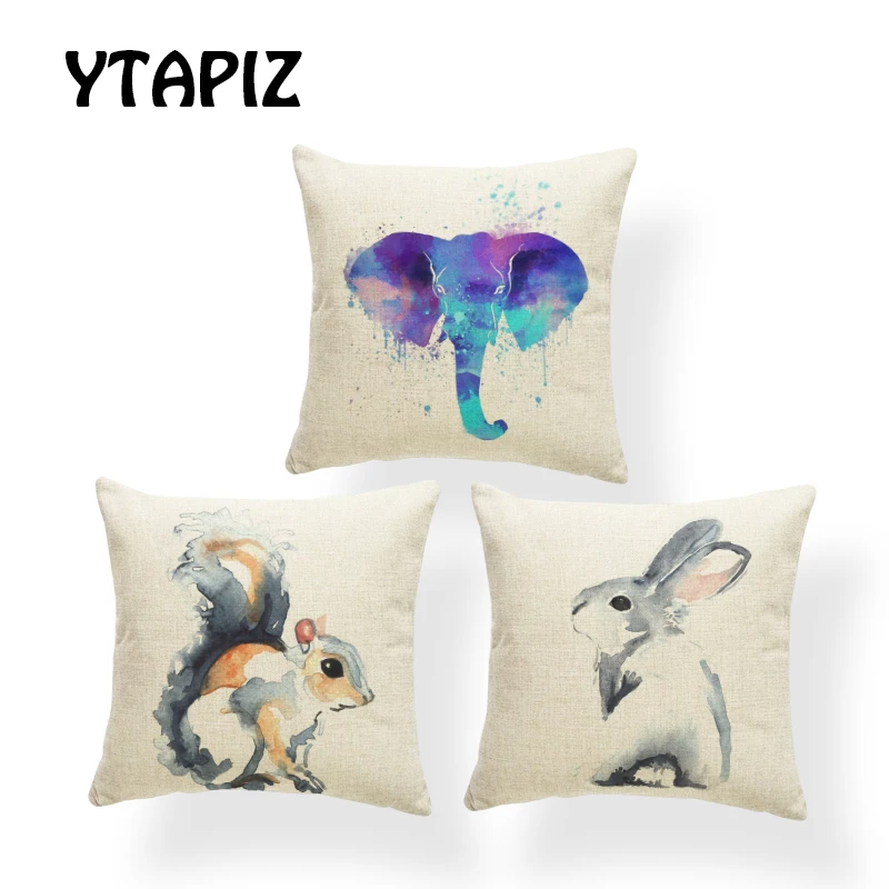Personality Animal Pillow Case Square 17x17 inches Polyester Rabbit Zebra Elephant Siamese Cat Running Decoration Cushion Covers
Personality Animal Pillow Case Square 17x17 inches Polyester Rabbit Zebra Elephant Siamese Cat Running Decoration Cushion Covers