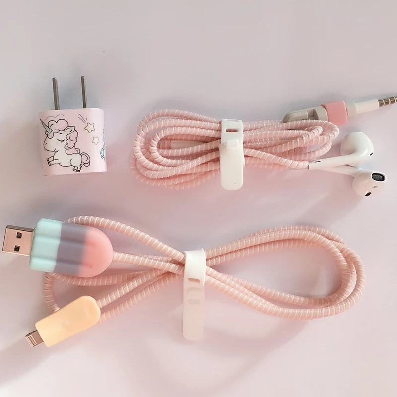 2018 New Cable Winder Cartoon USB Data Cable Protector Set with Charger stickers Spiral Cord protector For iphone
2018 New Cable Winder Cartoon USB Data Cable Protector Set with Charger stickers Spiral Cord protector For iphone