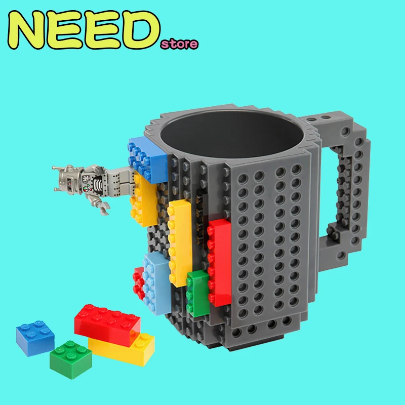 Image Hot Creative DIY Drinkware Building Blocks Mugs Block Puzzle Mug 12oz 1Piece Build On Brick creative Mug Lego Type Coffee Cup