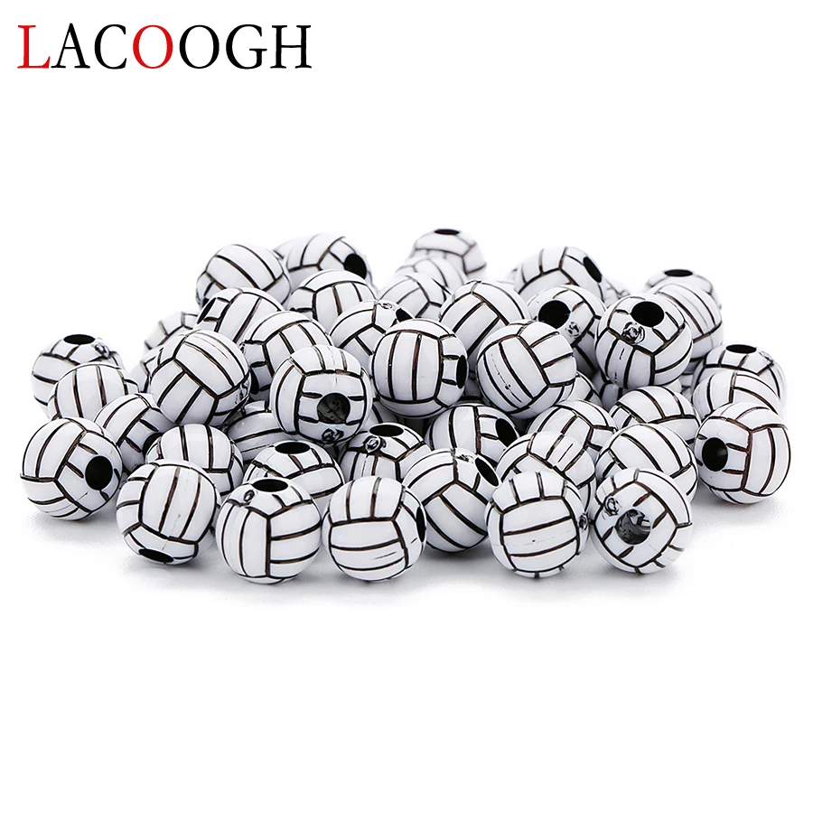 New Wholesale Sporty 50pcs 12mm White Acrylic Beads Volleyball Spacer Beads With Big 4mm Hole for DIY Bracelets Jewelry Making 
New Wholesale Sporty 50pcs 12mm White Acrylic Beads Volleyball Spacer Beads With Big 4mm Hole for DIY Bracelets Jewelry Making