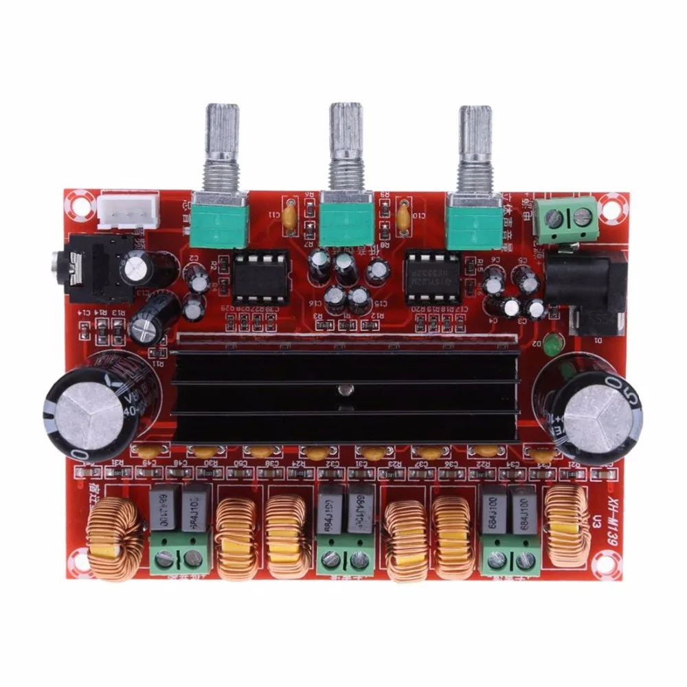Audio Amplifier Board TPA3116D2 2x 50W +100W 2.1 Channel Digital Subwoofer Power Amplifier Board DC12-24V
Audio Amplifier Board TPA3116D2 2x 50W +100W 2.1 Channel Digital Subwoofer Power Amplifier Board DC12-24V