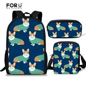 FORUDESIGNS School Bags for Girls Cute Corgi Dogs Pattern School Backpack 3PCS Children Kids Backpack Boys Teenagers Schoolbag
FORUDESIGNS School Bags for Girls Cute Corgi Dogs Pattern School Backpack 3PCS Children Kids Backpack Boys Teenagers Schoolbag