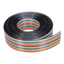 LEORY 5 M 1.27mm 20 P DuPont câble câbles flexibles arc-en-ciel ligne plate Support fil soudé pour amplificateur Audio vidéo professionnel(China)