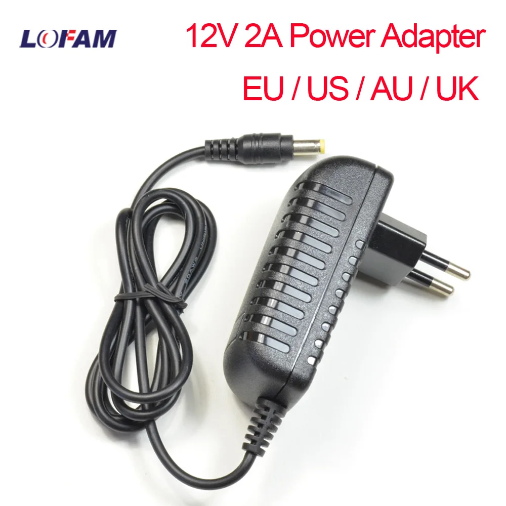 LOFAM 12V 2A power adapter 5.5*2.1mm DC port 90cm cable length AC 100V-240V 12V 2A 2000mA power supply EU / US / AU / UK plug
LOFAM 12V 2A power adapter 5.5*2.1mm DC port 90cm cable length AC 100V-240V 12V 2A 2000mA power supply EU / US / AU / UK plug