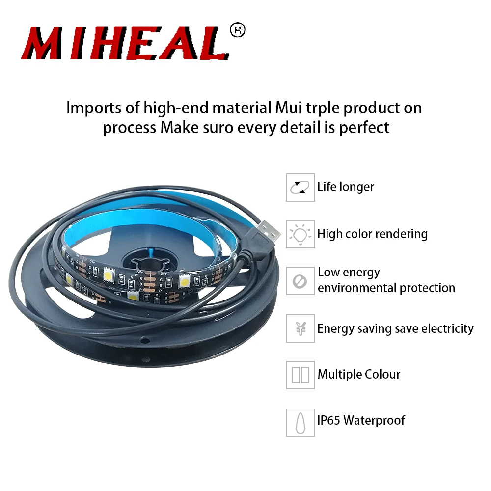 DC5V 1M 2M 3M USB LED strip light IP65 Waterproof SMD5050 RGB led strip diode flexible ribbon 24key controller led strip lamp
DC5V 1M 2M 3M USB LED strip light IP65 Waterproof SMD5050 RGB led strip diode flexible ribbon 24key controller led strip lamp