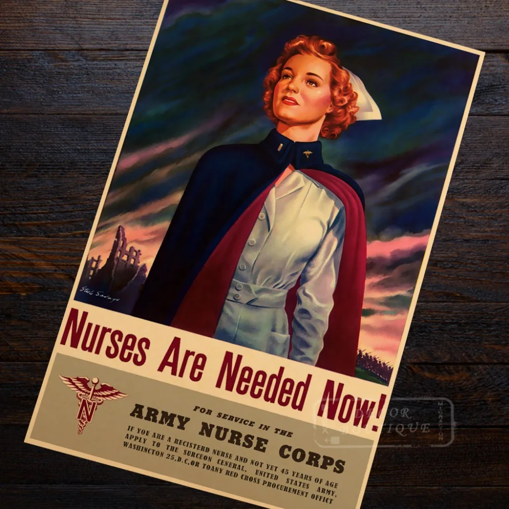Nurses Are Needed Now! US WWII WW2 Propaganda Poster Vintage Retro Decorative DIY Wall Stickers Home Posters Art Bar Decor
Nurses Are Needed Now! US WWII WW2 Propaganda Poster Vintage Retro Decorative DIY Wall Stickers Home Posters Art Bar Decor