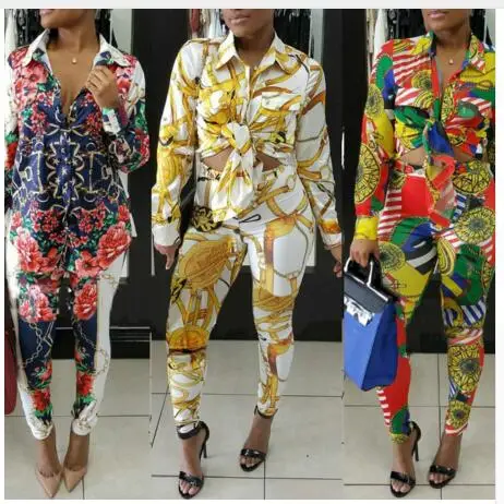 Gold Chain Printed Tracksuits Women Two Piece Set Autumn Fashion Long Sleeve Button Up Collar Shirt and Pant Ladies Sweat Suit
Gold Chain Printed Tracksuits Women Two Piece Set Autumn Fashion Long Sleeve Button Up Collar Shirt and Pant Ladies Sweat Suit