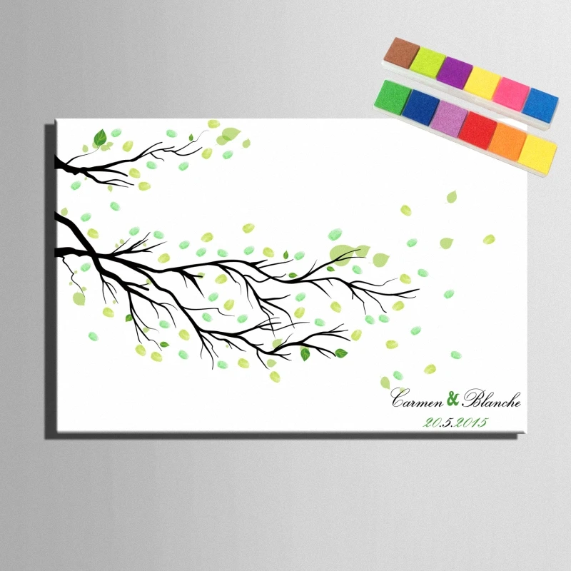 DIY Fingerprint Signature Canvas Painting Branches Leave Wedding Tree Gift Wedding Decoration Guest Book
DIY Fingerprint Signature Canvas Painting Branches Leave Wedding Tree Gift Wedding Decoration Guest Book