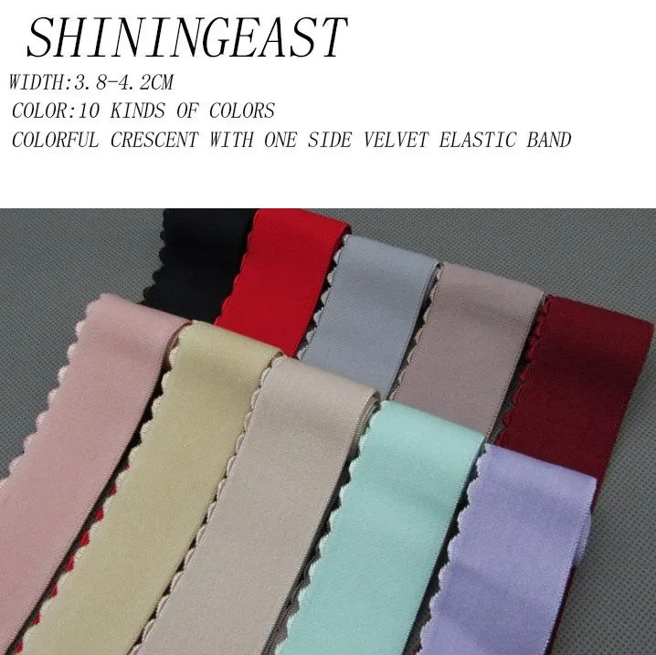 9m/lot 4cm colorful crescent with one-sided velvet elastic band for underwear waist rubber elastic band diy accessories1889
9m/lot 4cm colorful crescent with one-sided velvet elastic band for underwear waist rubber elastic band diy accessories1889
