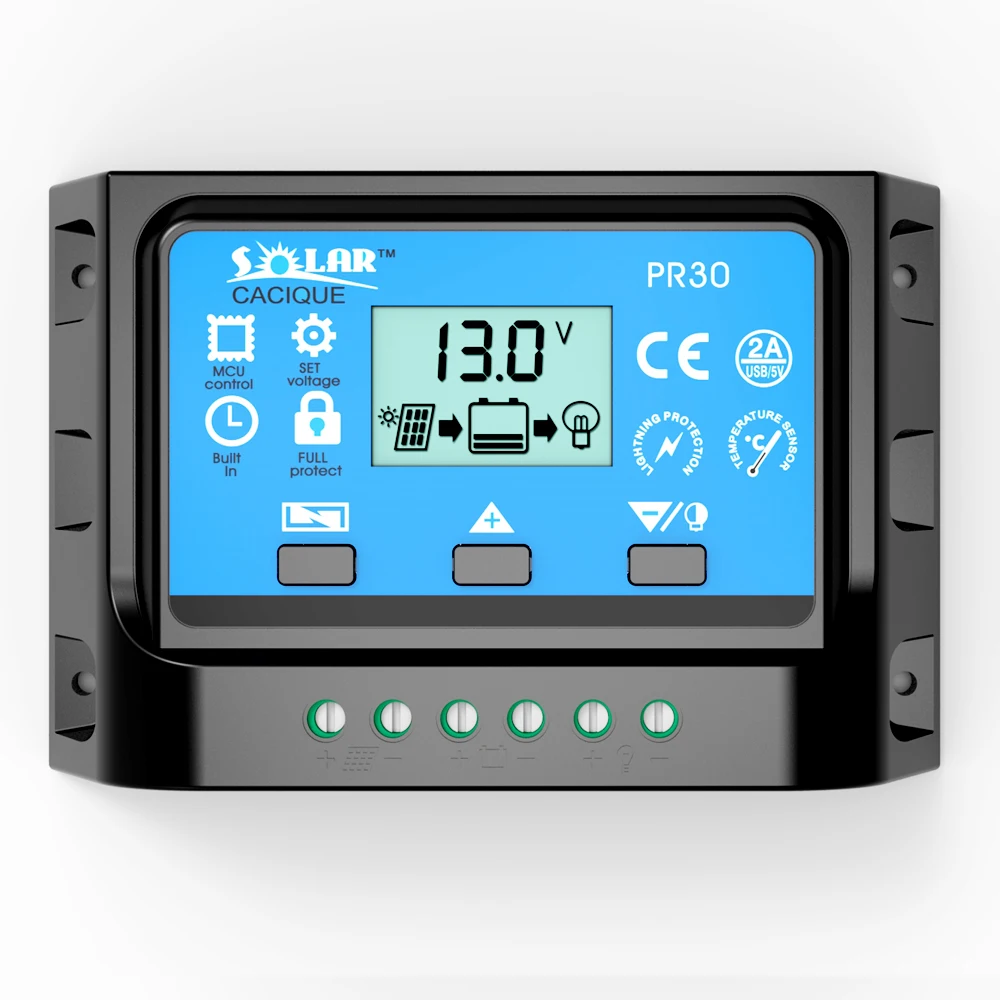 10A 20A 30A 12V 24V LCD PWM Solar Charge controller cell Battery voltage charger regulator with two USB 5V Charger Backlight
10A 20A 30A 12V 24V LCD PWM Solar Charge controller cell Battery voltage charger regulator with two USB 5V Charger Backlight