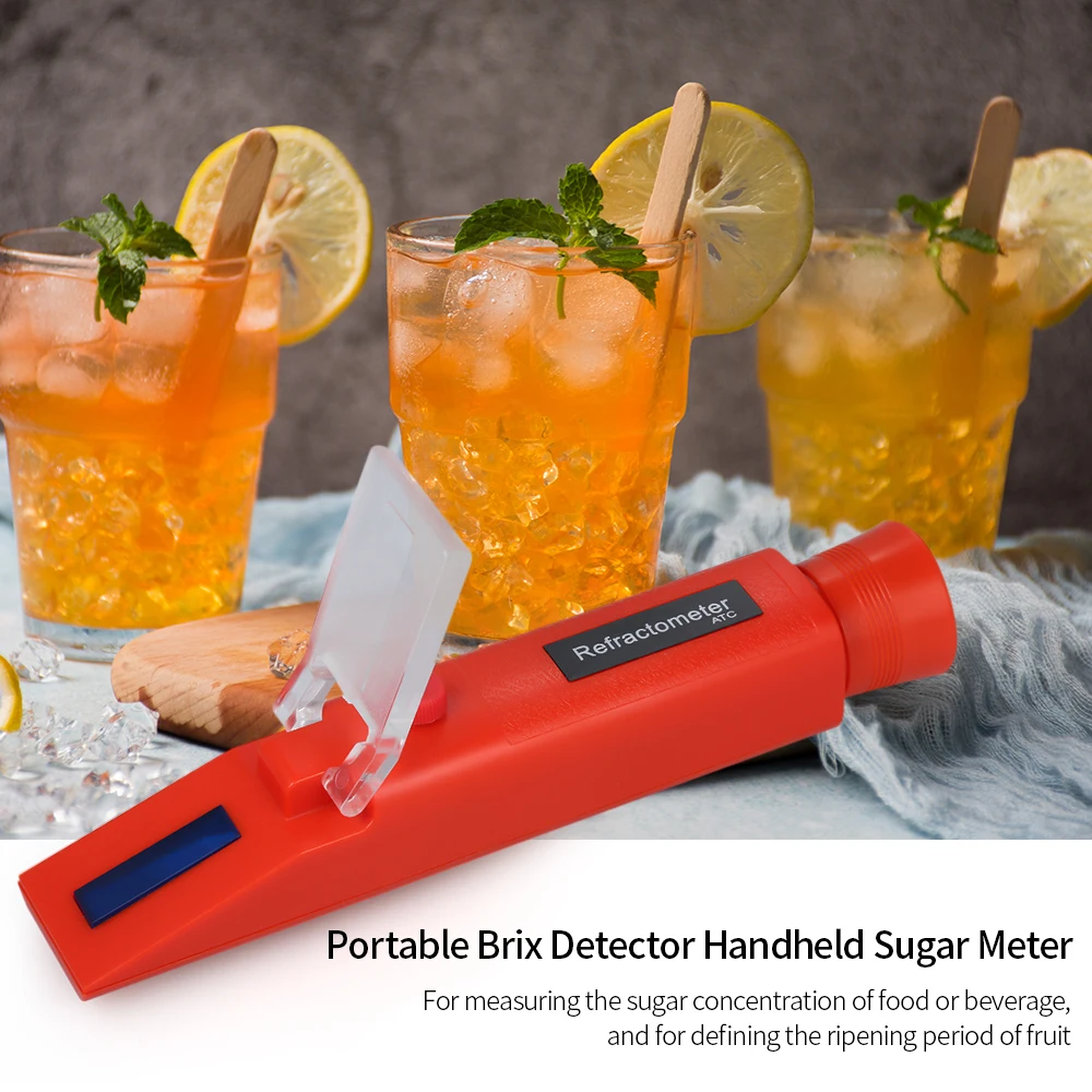 Handheld Sugar Meter ATC Refractometer 58-90% Brix Detector Food Beverage Fruit Sugar Concentration Solution Content Test Tool
Handheld Sugar Meter ATC Refractometer 58-90% Brix Detector Food Beverage Fruit Sugar Concentration Solution Content Test Tool
