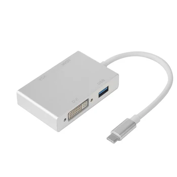 multiple video interface converter Type-c to hdmi+vga+dvi+usb3.0 four-in-one converter usb-c 4in1 adapter 16CM line silver color
multiple video interface converter Type-c to hdmi+vga+dvi+usb3.0 four-in-one converter usb-c 4in1 adapter 16CM line silver color