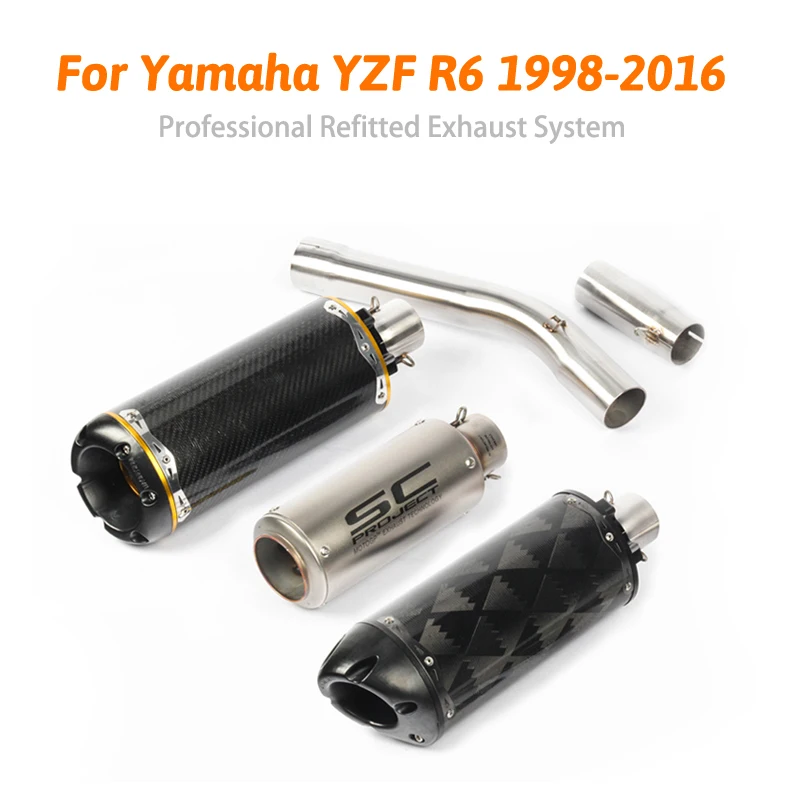 Full Exhaust System Slip on R6 Motorcycle Exhaust Pipe & Middle Connect Link Pipe Whole Set Pipe for Yamaha R6 1998-2016
Full Exhaust System Slip on R6 Motorcycle Exhaust Pipe & Middle Connect Link Pipe Whole Set Pipe for Yamaha R6 1998-2016
