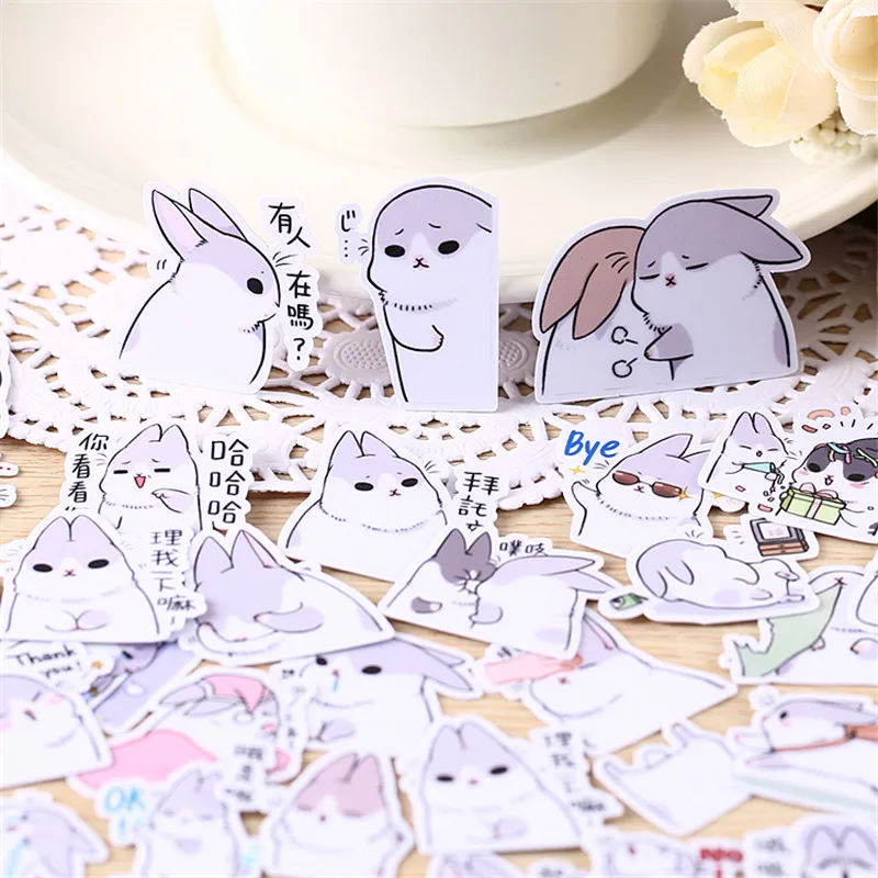 35 шт. аниме модные кролик спальный бумажные наклейки ремесла и для скрапбукинга