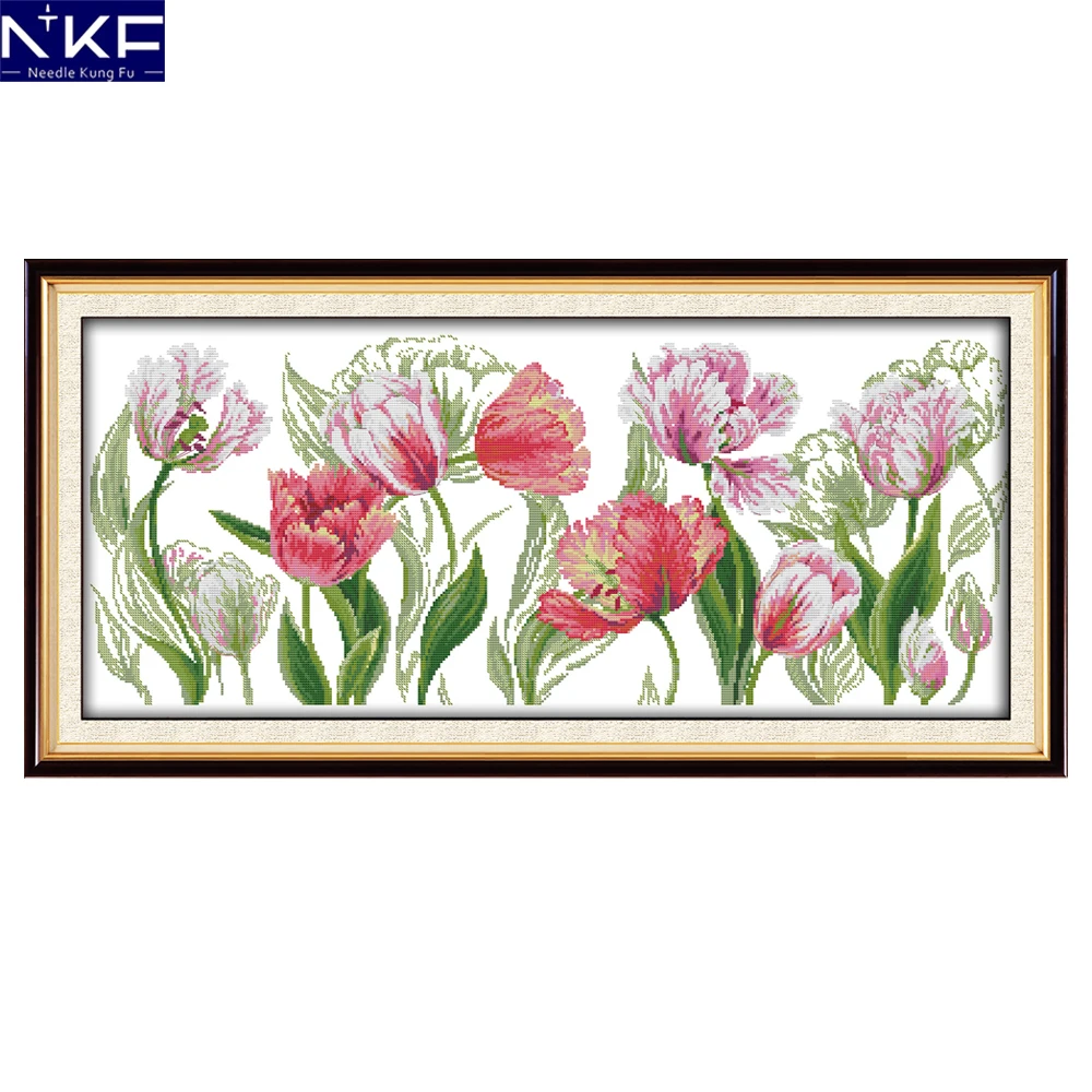 NKF The Spring Tulips Cross Stitch Embroidery Needlework Sets Decorative Flowers Cross Stitch Patterns for Home Decoration
NKF The Spring Tulips Cross Stitch Embroidery Needlework Sets Decorative Flowers Cross Stitch Patterns for Home Decoration