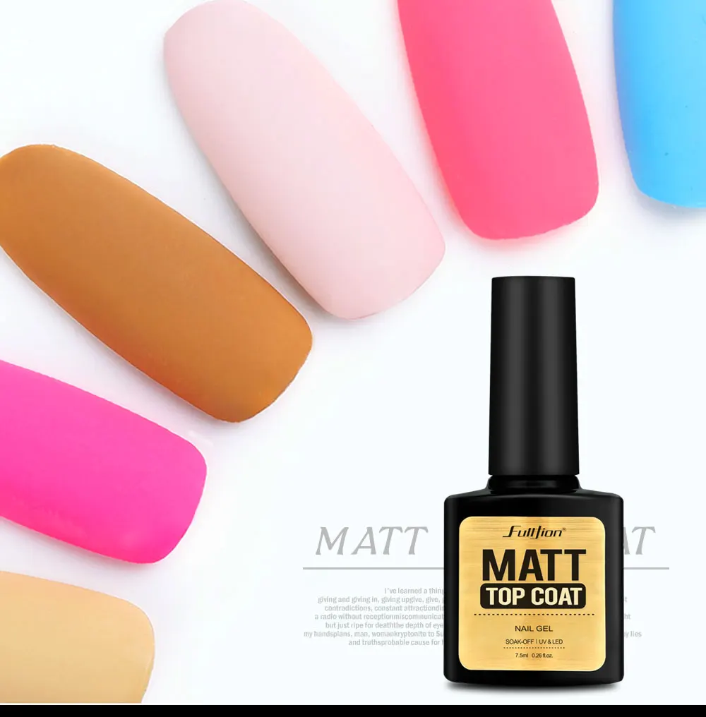 Fulljion 7 5ml Matt Top Coat Transpa Gel Lacquer Long Fulljion 01 02 03 04