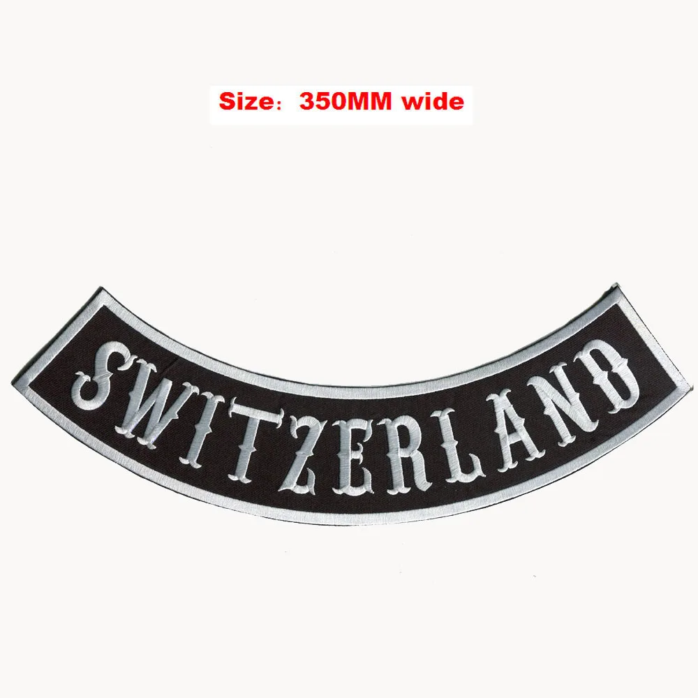 Швейцарская нашивка на рокер для полной вышивки спине 350 мм шириной/значком/для