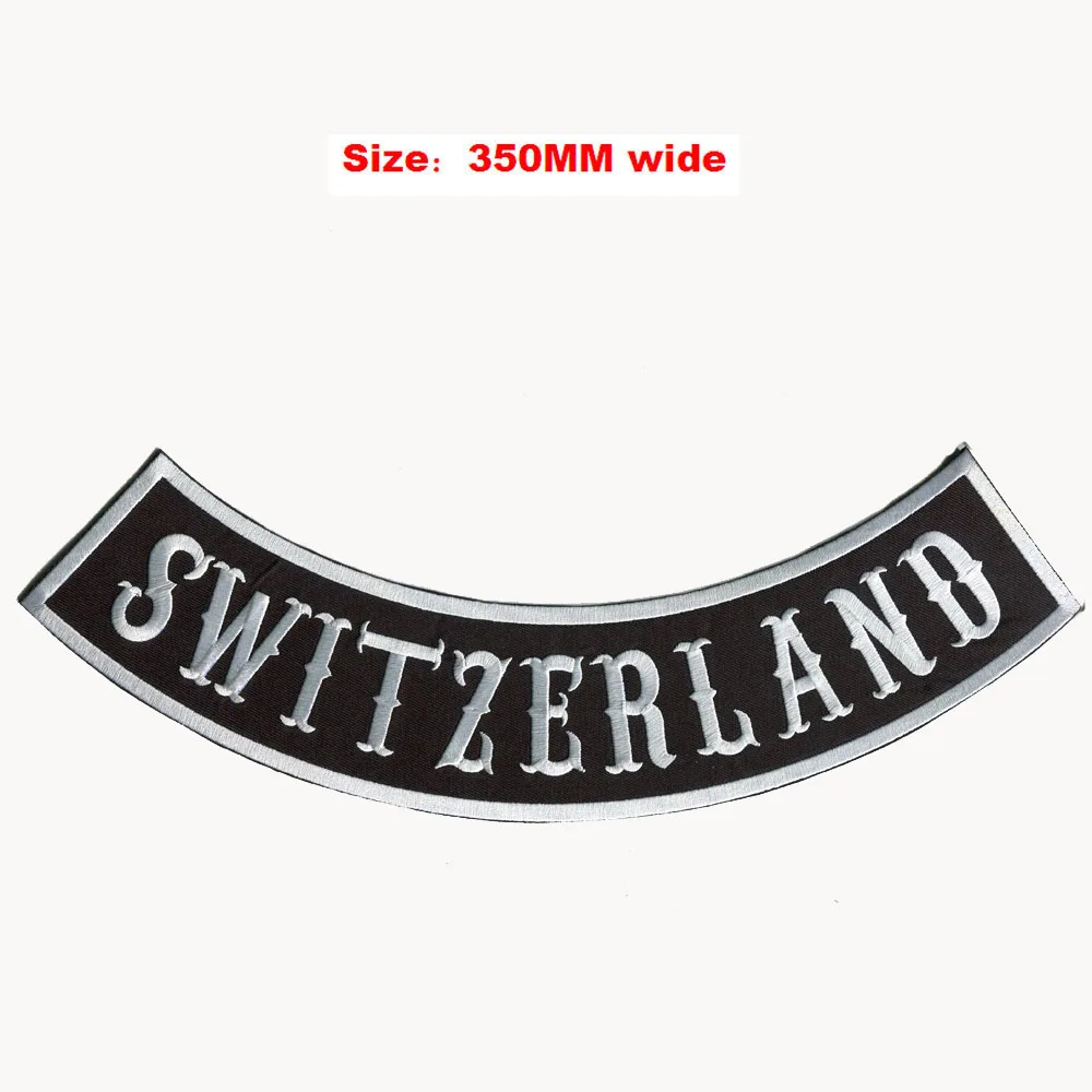 

Switzerland rocker patch for full back embroidery patch 350MM wide /set de bordado/button badge/badges for clothes