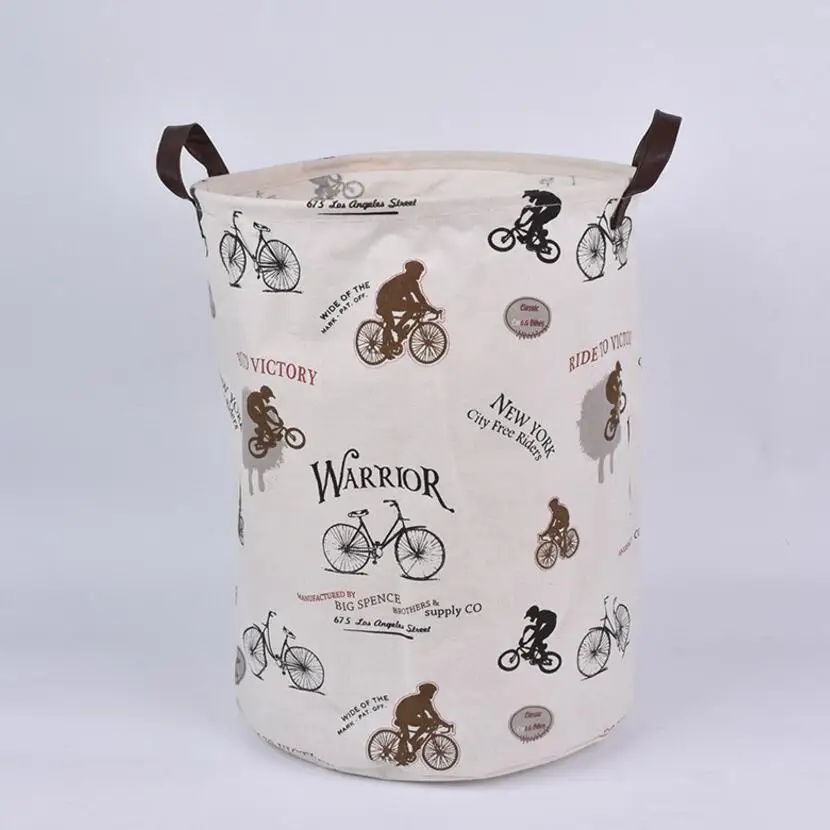 

New European style Waterproof Laundry Hamper bicycle Clothes Storage Baskets Home decoration barrel kids toy organizer basket