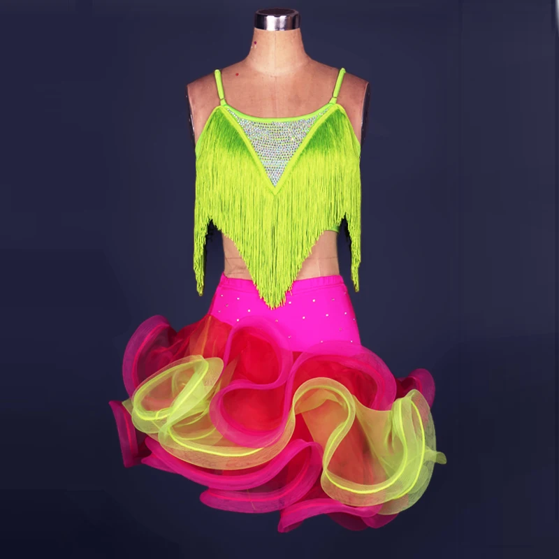 Women Fringe Dance Competition Costume Tassel Top+skirt Salsa Ballroom Tango Cha Cha Rumba Samba Latin Dancing Performance Suit
Women Fringe Dance Competition Costume Tassel Top+skirt Salsa Ballroom Tango Cha Cha Rumba Samba Latin Dancing Performance Suit