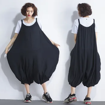 Summer Europe America Black Plus Size Bib Pants Loose File Ankle-length Wide Leg Casual Fashion Jumpsuit XL-01
Summer Europe America Black Plus Size Bib Pants Loose File Ankle-length Wide Leg Casual Fashion Jumpsuit XL-01
