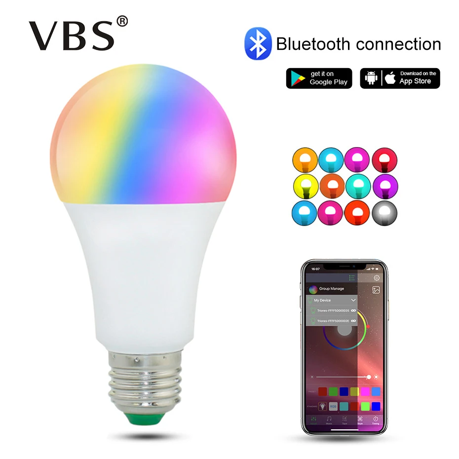 E27 Led Bulbs 220V Smart RGB Bulb Bluetooth 4.0 Wireless control Colors B22 Lamp Light AC85-265V Smart Bulb Goolge Home Light
E27 Led Bulbs 220V Smart RGB Bulb Bluetooth 4.0 Wireless control Colors B22 Lamp Light AC85-265V Smart Bulb Goolge Home Light