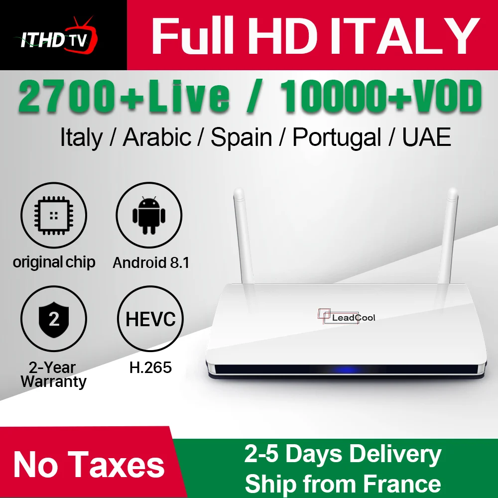 IPTV Italy France Arabic Portugal Leadcool Android 8.1 1G+8G/2G+16G ITHDTV France IPTV Italy Arabic Portugal IPTV 1 Year Code
IPTV Italy France Arabic Portugal Leadcool Android 8.1 1G+8G/2G+16G ITHDTV France IPTV Italy Arabic Portugal IPTV 1 Year Code
