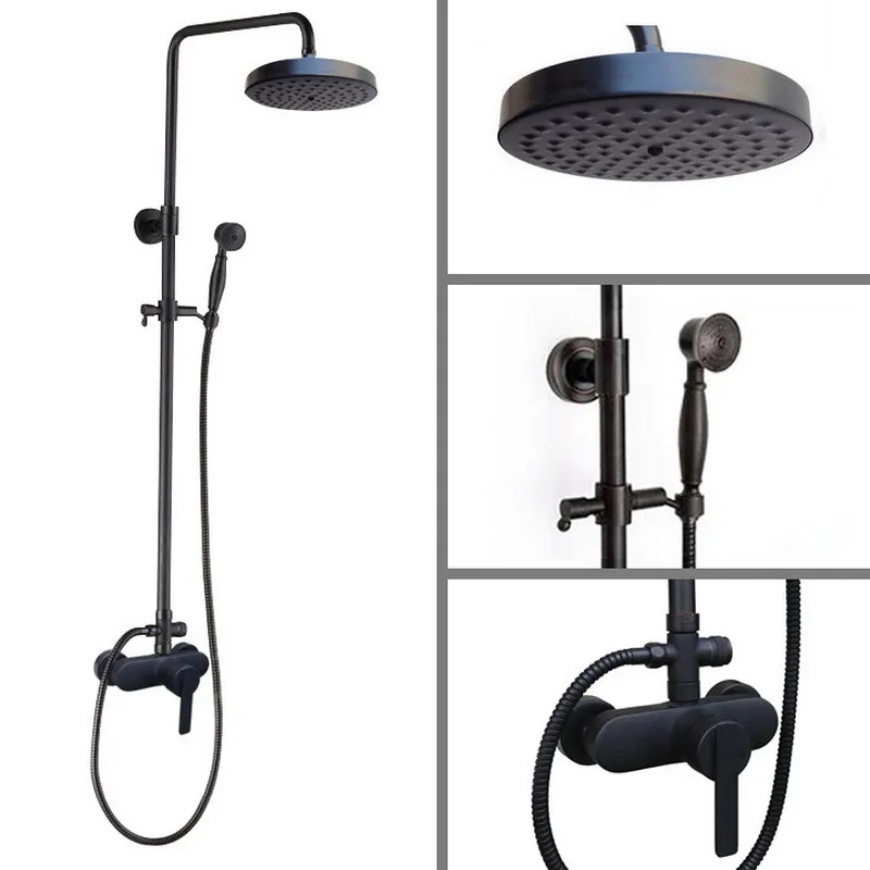 Black Oil Rubbed Brass Single Lever Wall Mount Rain Shower System Mixer tap Faucet Set Telephone Style Handheld Shower ahg152
Black Oil Rubbed Brass Single Lever Wall Mount Rain Shower System Mixer tap Faucet Set Telephone Style Handheld Shower ahg152