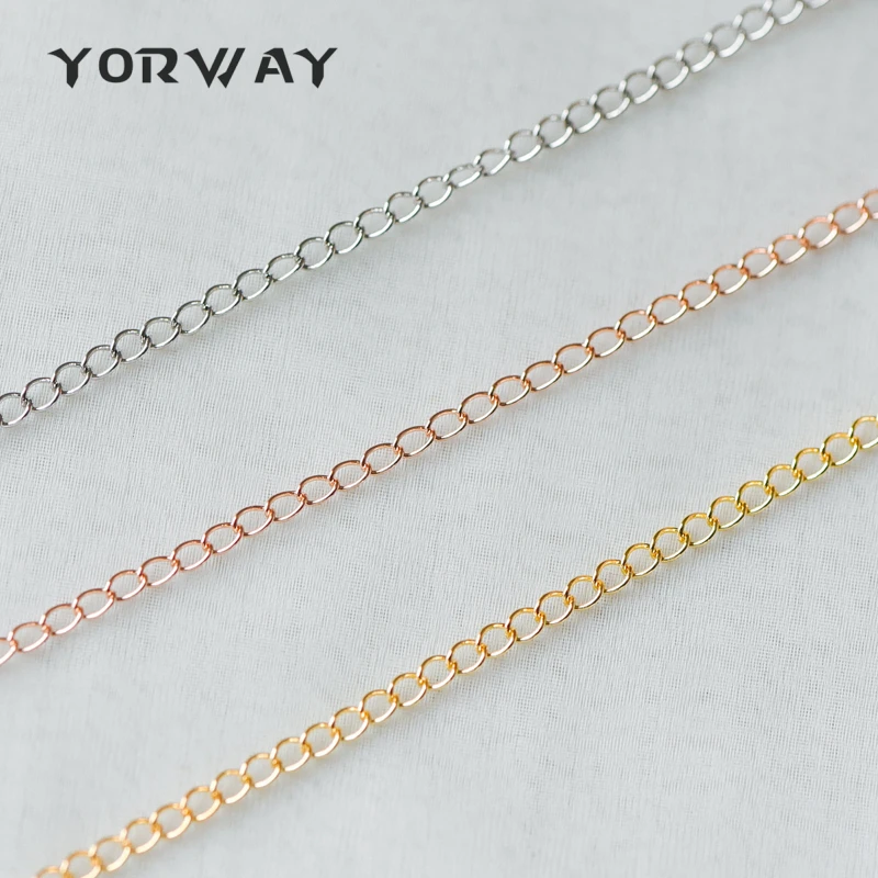 1 meter, Gold/ Silver/ Rose Gold Curb Chain 3mm, Real Gold/ Rhodium Plated Brass "Extender" Chain, Tarnish Resistant (LK-175)
1 meter, Gold/ Silver/ Rose Gold Curb Chain 3mm, Real Gold/ Rhodium Plated Brass "Extender" Chain, Tarnish Resistant (LK-175)