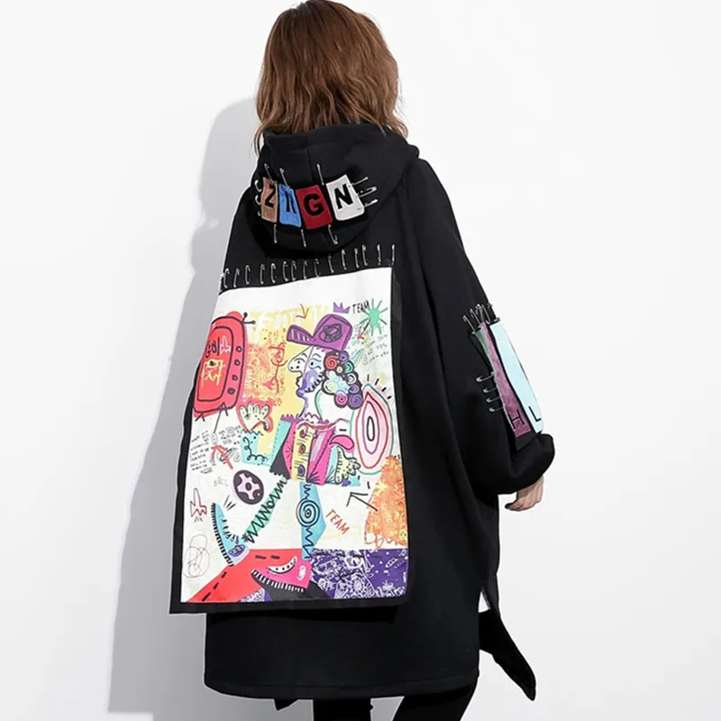 2019 Autumn Winter New Letter Cartoon Pattern Patch Designs Vestidos Female Fashion Thicken Keep Warm Hooded Trench Coat Women
2019 Autumn Winter New Letter Cartoon Pattern Patch Designs Vestidos Female Fashion Thicken Keep Warm Hooded Trench Coat Women