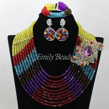 Multicolored African Costume Bridal Statement Necklace Beads Jewelry Set Nigerian Wedding Crystal Beads Set Free Shipping ALJ212
Multicolored African Costume Bridal Statement Necklace Beads Jewelry Set Nigerian Wedding Crystal Beads Set Free Shipping ALJ212