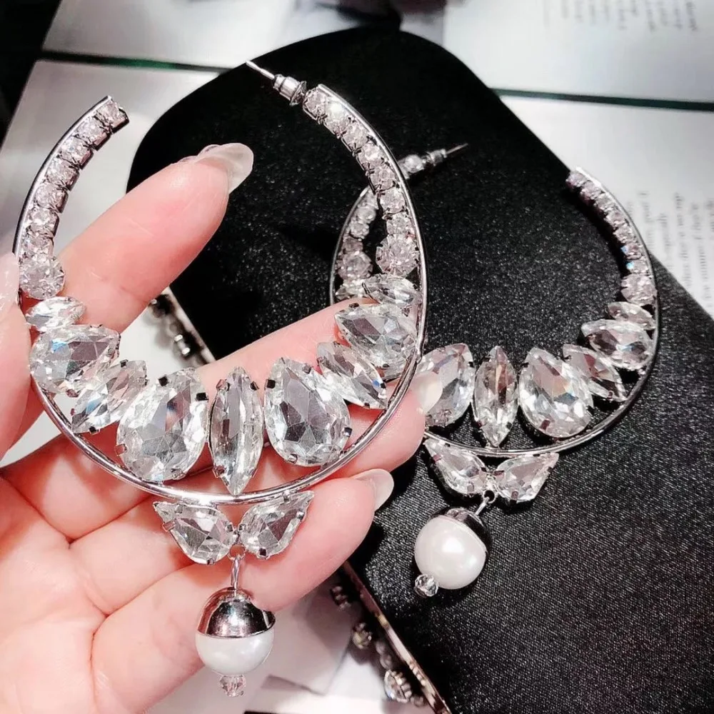 Hot Sale Luxury Crystal Dangle Drop Earrings for Women Fashion Jewelry Big Pearls Pendant Collection Earrings Accessories
Hot Sale Luxury Crystal Dangle Drop Earrings for Women Fashion Jewelry Big Pearls Pendant Collection Earrings Accessories