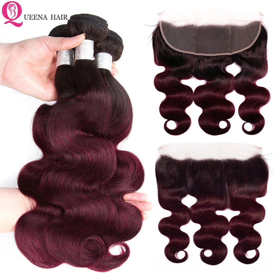 Cambodian Hair Ombre 1B 99j Bundles With Frontal Closure Remy Colored Body Wave Ombre Human Hair Weave Bundles With Lace Frontal
Cambodian Hair Ombre 1B 99j Bundles With Frontal Closure Remy Colored Body Wave Ombre Human Hair Weave Bundles With Lace Frontal