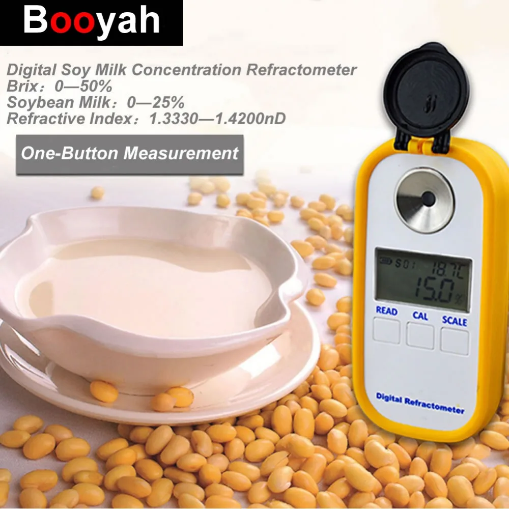 Booyah Digital Soy Milk Concentration Meter 0-50% Brix Refractometer 0-25% Bean Juice Test Liquid Refractive Index Hydrometer
Booyah Digital Soy Milk Concentration Meter 0-50% Brix Refractometer 0-25% Bean Juice Test Liquid Refractive Index Hydrometer